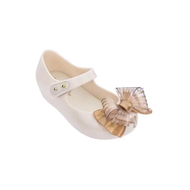 Mini Melissa/Новинка года; прозрачные сандалии для девочек; летние сандалии с бантом; милые детские сандалии Melissa; пляжная обувь; обувь для малышей; SH19113