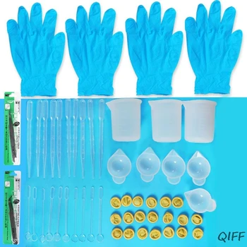 

52Pcs Resin Casting Cups Silicone Measuring Cups Mixing Resin Jewelry Tools Kit