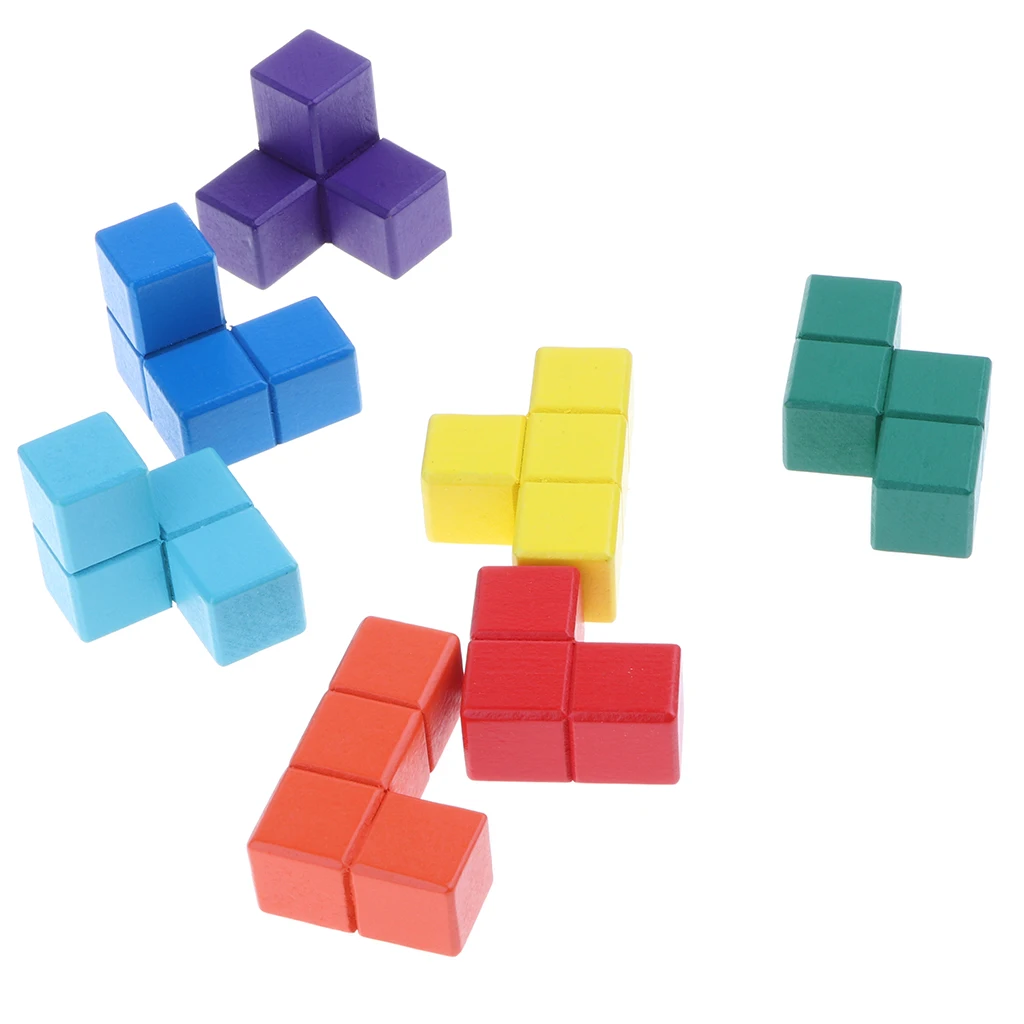 Wooden Soma Cube Puzzle Stacking Blocks Game Early Development Learning Toy