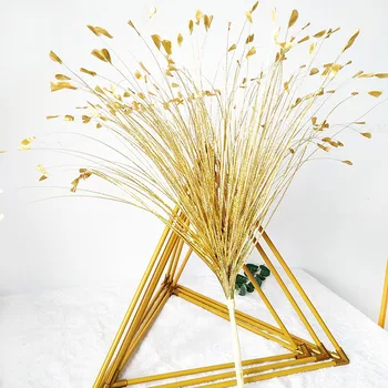 

Artificial Flower Gilded Grass Golden Silver Glitter Bling Peacock Grass Decoration Christmas New Year Wedding DIY Reed Flower
