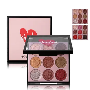 

9 Colors Intense Crystal Diamond Cream Eyeshadow Palette Glitter Shimmer Heart Shaped Eye Shadow Makeup Cosmetics Smooth Eyes