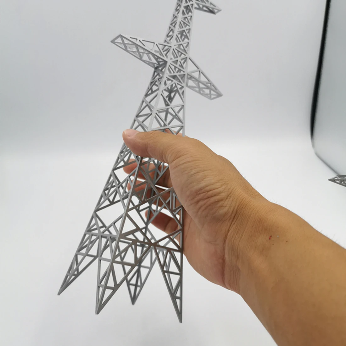 20x4,7x4,7 см/30x7,1x7,1 см DIY Песочная настольная башня Модель Высокое напряжение передачи башня украшения обучающая игрушка-серебристо-серый