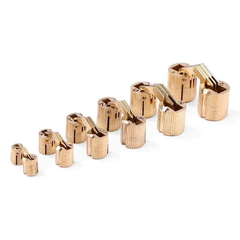Copper Barrel Hinges Wide Scope of Application Cylindrical Cabinet Mount Concealed Invisible Brass Hinges Hardware Tools
