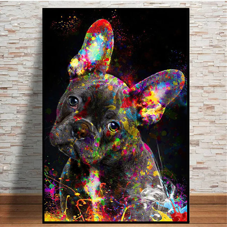 5DDiamondPaintingGraffitiArtFrenchBulldogFullRoundDrill