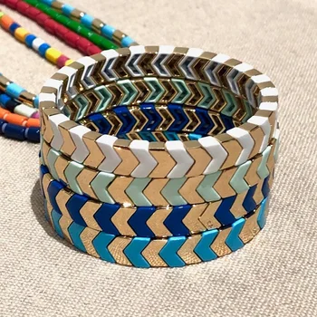 

Shinus Arrow Bracelet Men Enamel Tile Beads Bracelets For Women Boho Pulseras Mujer 2019 Femme Bangles Jewelry Armband Handmade