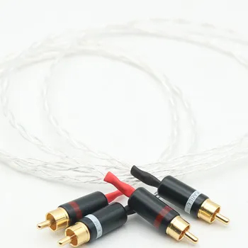

3AG Single Crystal Silver audio cable Hifi RCA interconnect cable with Gold plated plug for Amplifier CD player