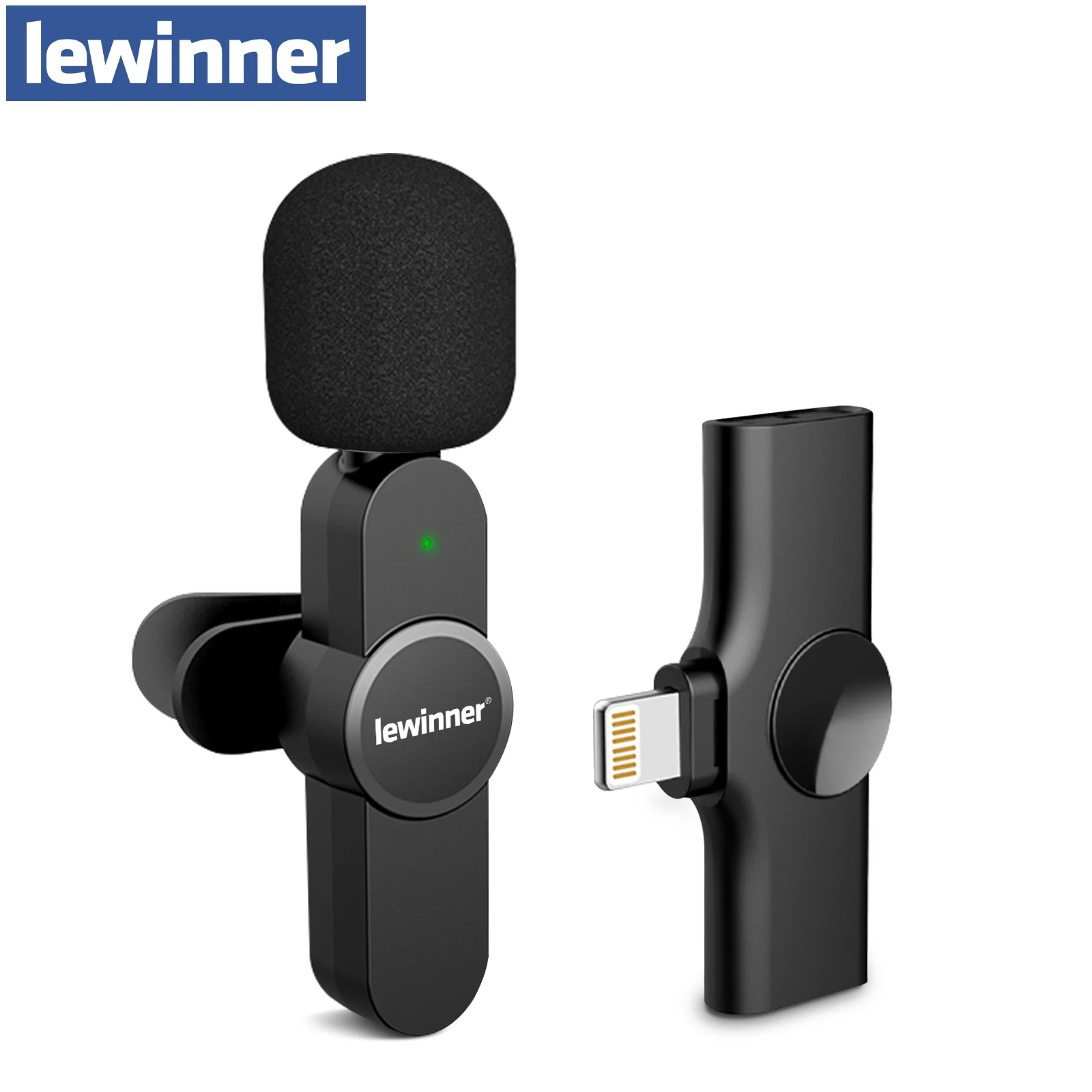 Lewinner WM4 Wireless Lavalier Microphone Portable Audio Video