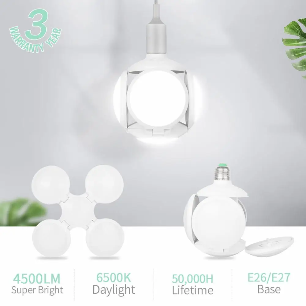 2pcs 30W E27 Led Bulb 5 Panels Adjustable Bright Bulb Light Foldable Football Shape Household Lighting Bulb Lamp Dropshipping 2pcs 30W E27 Led Bulb 5 Panels Adjustable Bright Bulb Light Foldable Football Shape Household Lighting Bulb Lamp Dropshipping