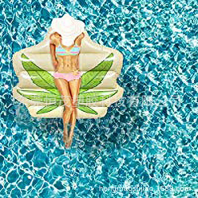 

Foreign Trade Hot Sales New Style Leaf Water Inflatable Floating Row Green Leaf Inflatable Floating Bed Adult Leaves Floating De