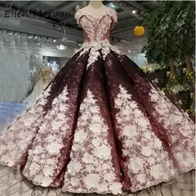 Colorful African Black Girls Prom Dresses 3D Flowers Off Shoulder Event Party Dress Ball Gown Quinceanera Pageant Miss Girl