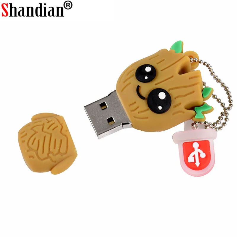 SHNADIAN прекрасный мультфильм Грут флэш-накопитель USB super heros карта памяти, Флеш накопитель 4 ГБ 8 ГБ 16 ГБ 32 ГБ 64 ГБ креативный pendrive