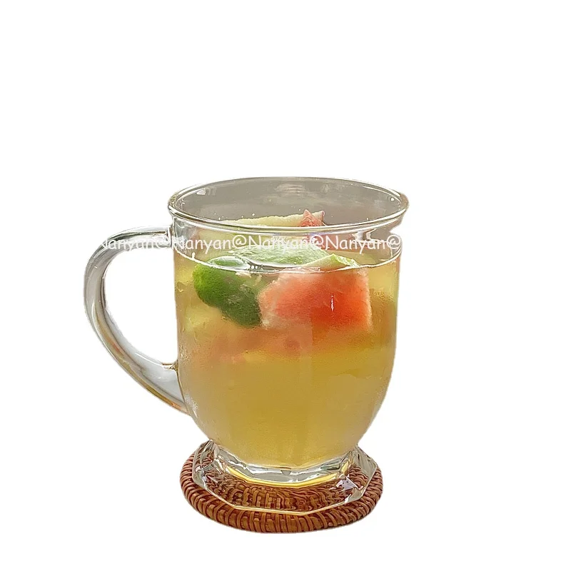 

Korean Travel Cofee Mug with Glass Straw Heat Resistsant Coffee Glass Cup Nordic Double Glass Coffee Cups Verre Personnalisé C