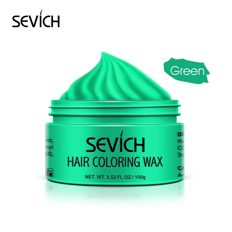 Green Sevich 100 г унисекс 9 цветов краска для волос воск для укладки волос черный цвет Временная Краска для волос воск для волос сильная и удерживающая глина для волос - Цвет: Green