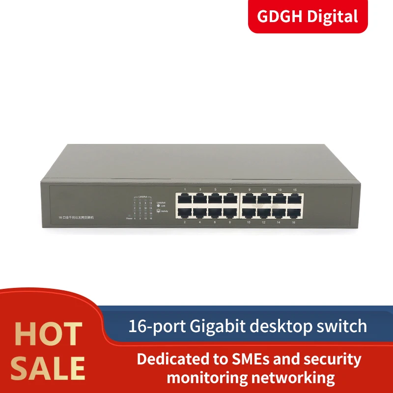 GLVISION GLTEG1016D 16 портов Gigabit Ethernet коммутатор 10/100/1000Mpbs сетевой авто MDI/MDIX|Сетевые