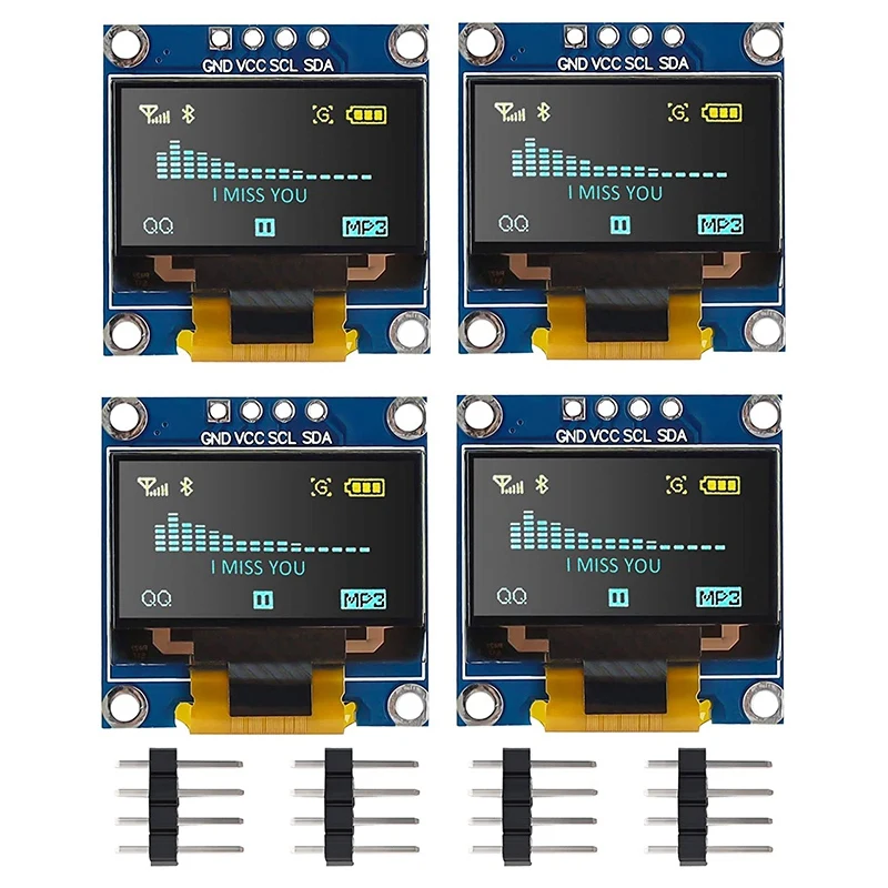 

4Pcs OLED Display Module I2C IIC 128x64 0.96 Inch Display Module SSD1315 for Arduino UNO R3 STM with Pins
