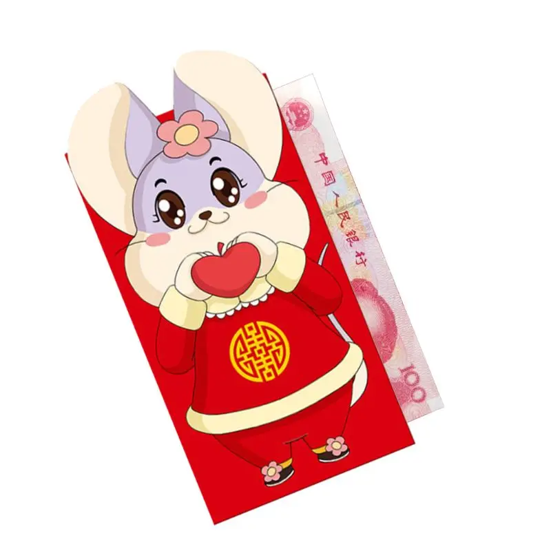 

6pcs/set Chinese New Year Red Money Envelope Year of the Rat Packet Bag Spring