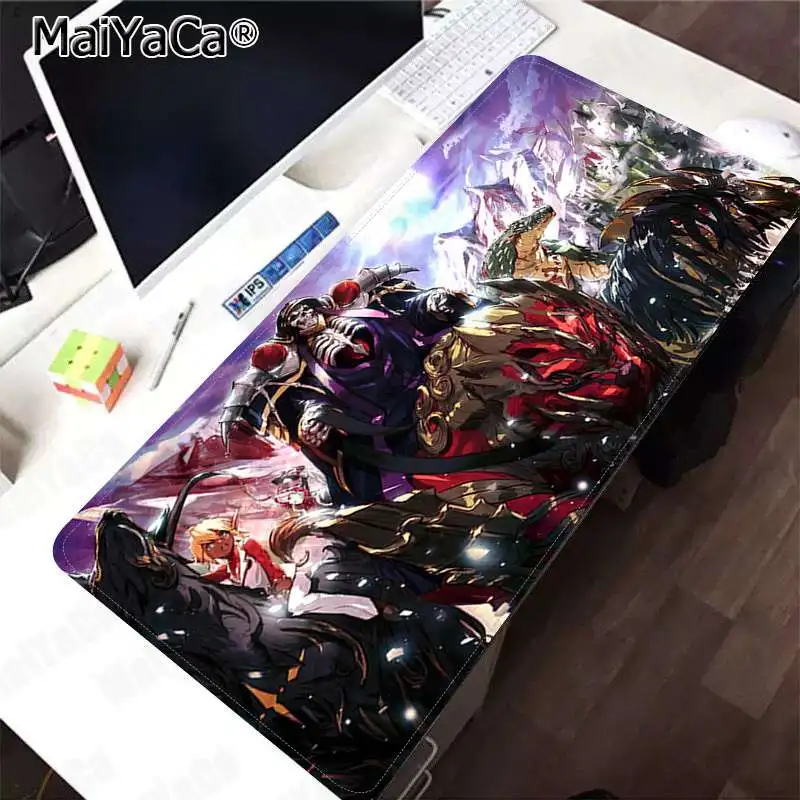 Lock Edge 30x80cm MaiYaCa Overlord персонажи офисные мыши геймер мягкий коврик для мыши Скорость/Управление версия большой игровой коврик для мыши - Цвет: Lock Edge 30x80cm