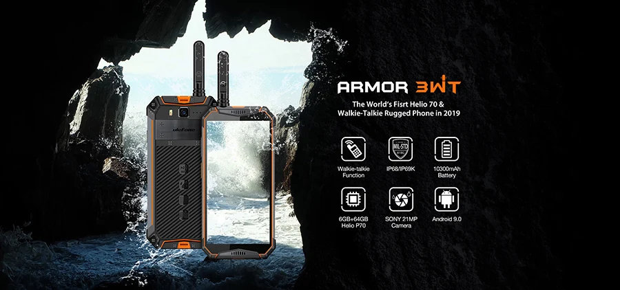 Ulefone Armor 3WT 5," FHD+ Android 9,0 Helio P70 Octa Core 6 Гб 64 Гб смартфон рация 10300 мАч 4G OTG NFC мобильный телефон