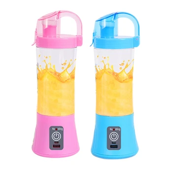 

2Pcs Usb Rechargeable Blender Mixer Portable Mini Juicer Juice Machine Smoothie Maker Household Small Juice Extractor - Blue & P