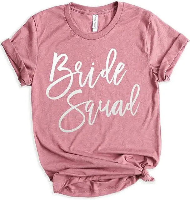 Bride Squad Bachelorette Party Fashion Letter Graphic Short Sleeve Top Tee Harajuku Cotton Women Tshirts O Neck Streetwear Shirt 3