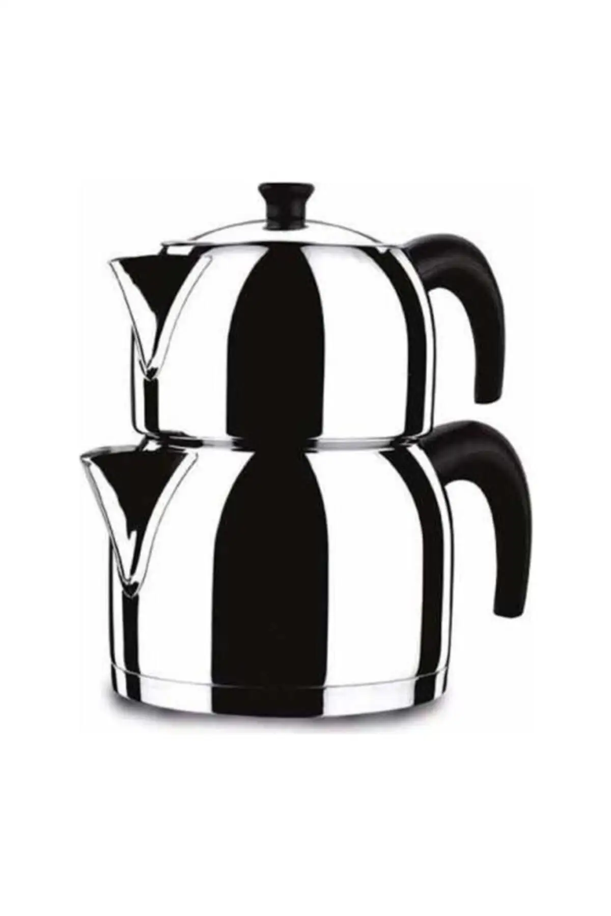 

Korkmaz Orbit Maxi Set 1teapot A071 Stainless Steel Induction Base Three-layer Capsule Ergonomic And Hand-free Black bakelite