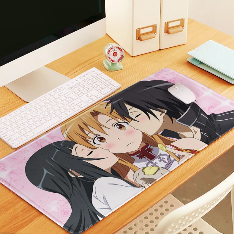 Anime Sword Art Online Yuuki Asuna Gaming Mouse Pad Mat SAO Kazuto Ergonomic Rubber Mousepad Cosplay Props