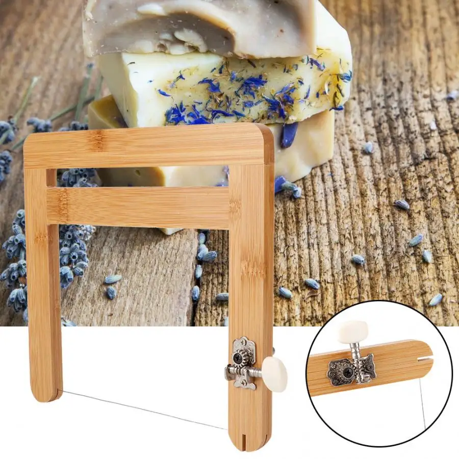 Soap Kits Adjustable Bamboo Non-stick Soap Cutter Cutting Tool for DIY Soap Bread Soap Kits