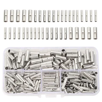 

200PCS UnInsulated Wire Connector Ferrules Electrical Cable Terminals Copper Bare Tinned Crimp Terminal Connectors 22-10 AWG