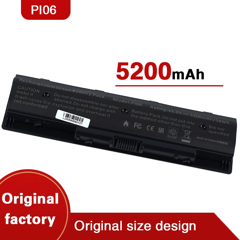 Оригинальный аккумулятор высокой емкости для ноутбука 6 ячеек PI06 HP Pavilion 14 15 Envy 17 17t