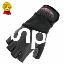 1 пара, мужские перчатки для кроссфита на пол пальца, Перчатки для фитнеса, женские перчатки для бодибилдинга, тяжелой атлетики, спортивные перчатки на запястье, черные, красные, синие, L