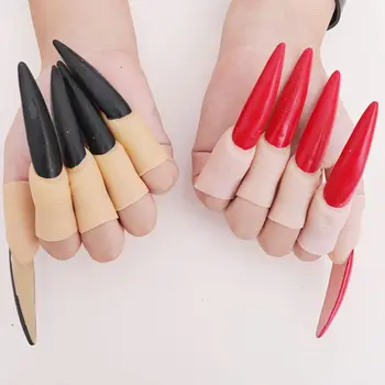 

10 Pcs False Nail Finger Tips Party Halloween Props Scary Makeup Zombie Cosplay Claw