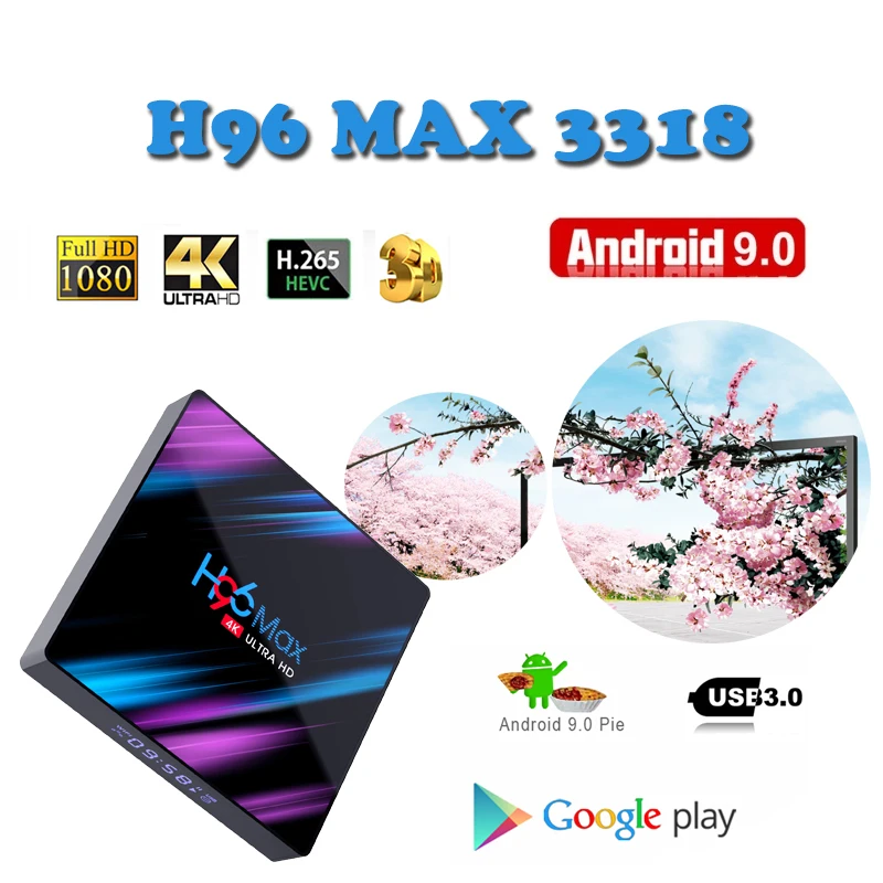 

H96 MAX Smart TV Box Android 9.0 Rockchip RK3318 2.4G&5G Wifi BT4.0 H96Max 4GB 64GB Media Player H96 pro Support Youtube