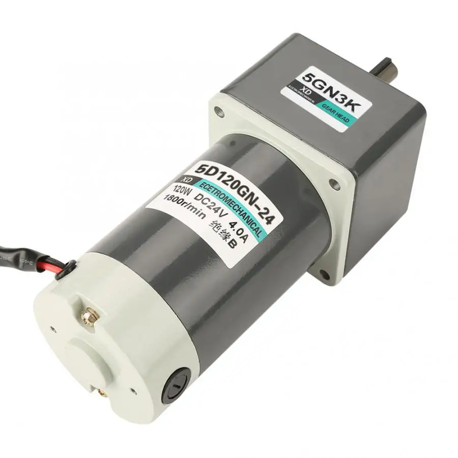 DC 24V 120W Постоянный магнит Шестерня Регулируемая скорость двигателя CW/CCW двигатель DC мотор-редуктор