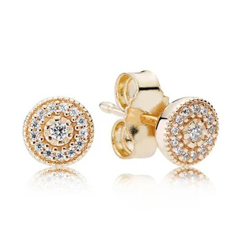 

New 925 Sterling Silver Earrings Shiny Pavé Is Suitable For European Original Earrings Ladies High-End Luxury Jewelry