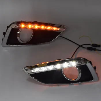 

2pcs DRL for hyundai ix35 daytime running lights daytime led 2013 2012 2011 2010 2009 Fog Lamp Turn Signal Light yellow white