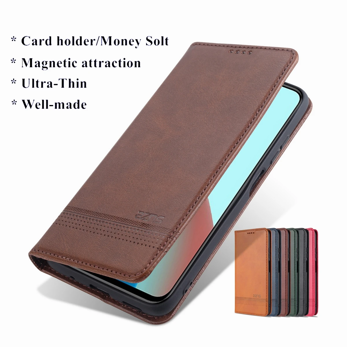 Deluxe magnetic adsorption leather case for Xiaomi Redmi Note 10s 10 9 11 Pro Max 9T 4G 10T 5G flip cover protective fundas | Мобильные