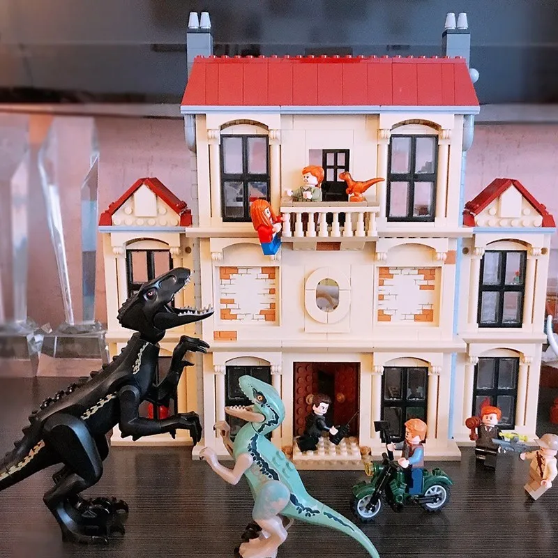 Bela 10928 мир Юрского периода 2 серия фильмов Indoraptor Rampage At Lockwood Estate строительные блоки кирпичи детские игрушки Рождественский подарок