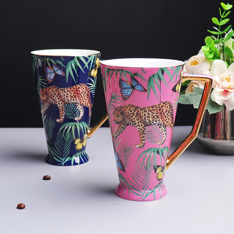 High-End Exquisite Bone China Coffee Set, Leopard Forest Cheetah Tea Cup,  Drinking Teacup Organizer, Home Kitchen Accessories - AliExpress