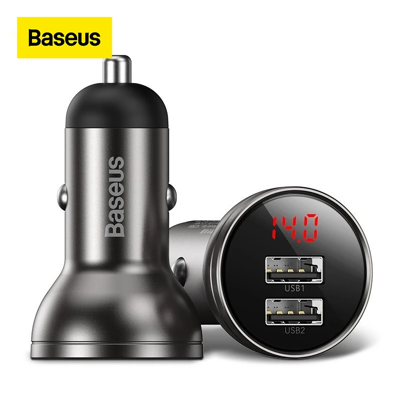 Baseus Alloy Dual USB Car Charger 4.8A 24W Fast Charge For Xiaomi Samsung Phone | Автомобили и мотоциклы