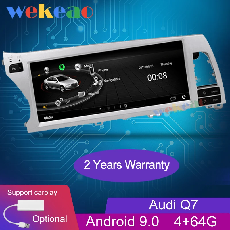  Wekeao Wide Screen 10.25'' Android 9.0 Car Radio GPS Navigation For Audi Q7 Car Dvd Multimedia Play
