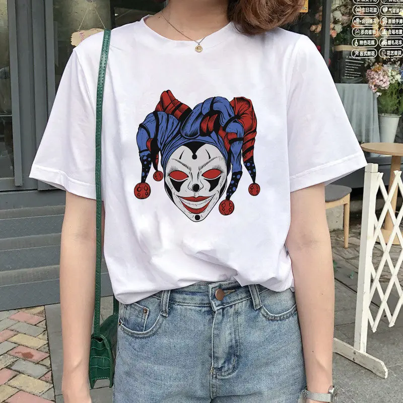 Joker T Shirt Women Joaquin Phoenix Harajuku Chucky Horror Tshirt Ulzzang Cartoon T-shirt Graphic Fashion Top Tee