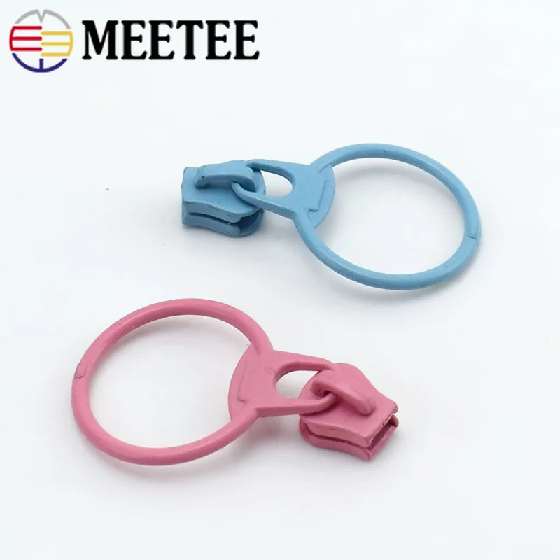 10 шт. слайдер на молнии Meetee 3 # кольцевой съемник подвеска для сумки из смолы