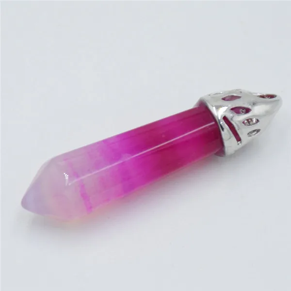 rose strips agates Шестиугольная колонна натуральный камень кристалл тигровый глаз белый кварц Pendentif кулон для женщин талисманы чакра чокер ожерелье ювелирные изделия - Окраска металла: rose strips agates