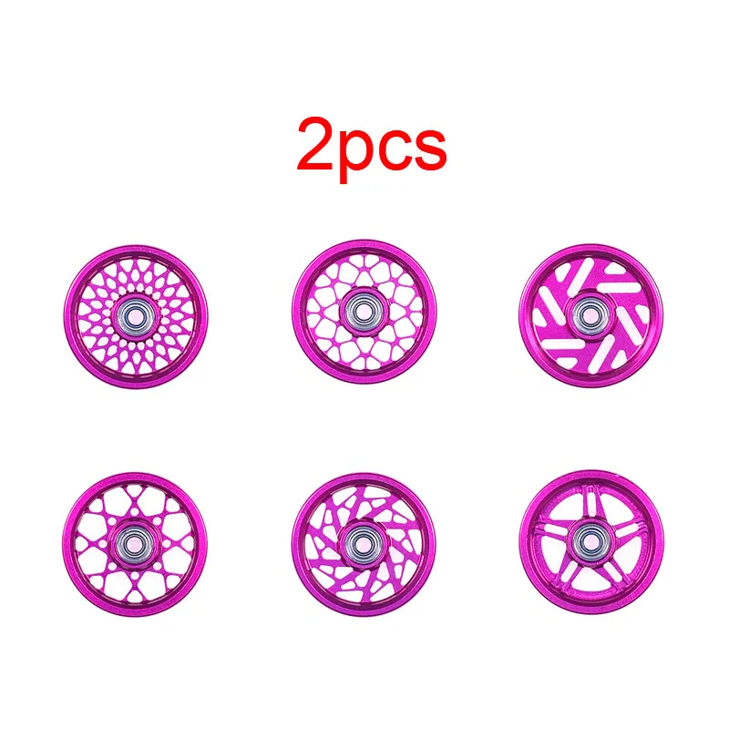 

2Pcs CNC 19mm Guide Rollers Lightweight Hollow Anodized Dyed Pink Ball Race Rollers 15464 Tamiya MINI 4WD Racing Car Model