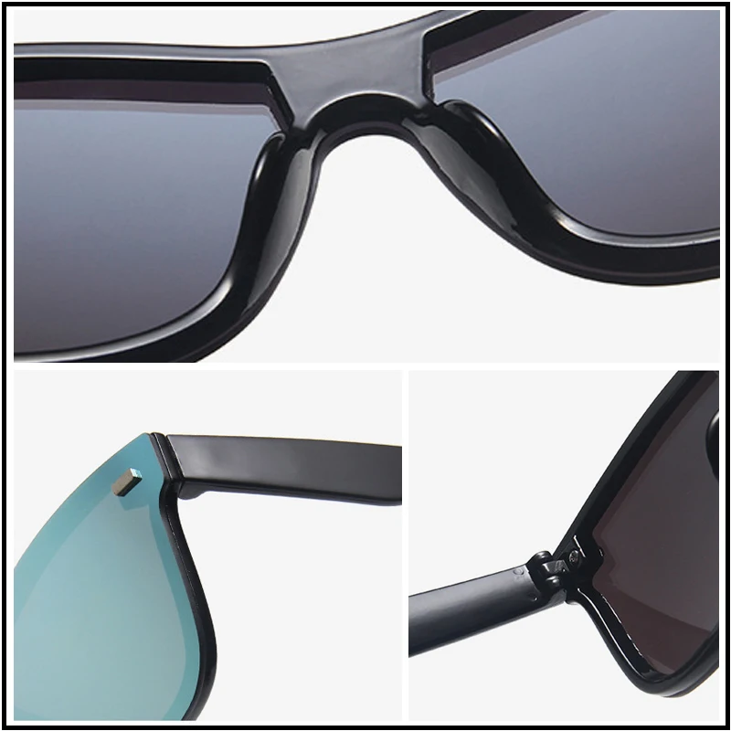 Fashion Rimless Sunglasses Men Vintage Square One-piece Lens Sun Glasses Stylish Brand Driving Vacation Shades