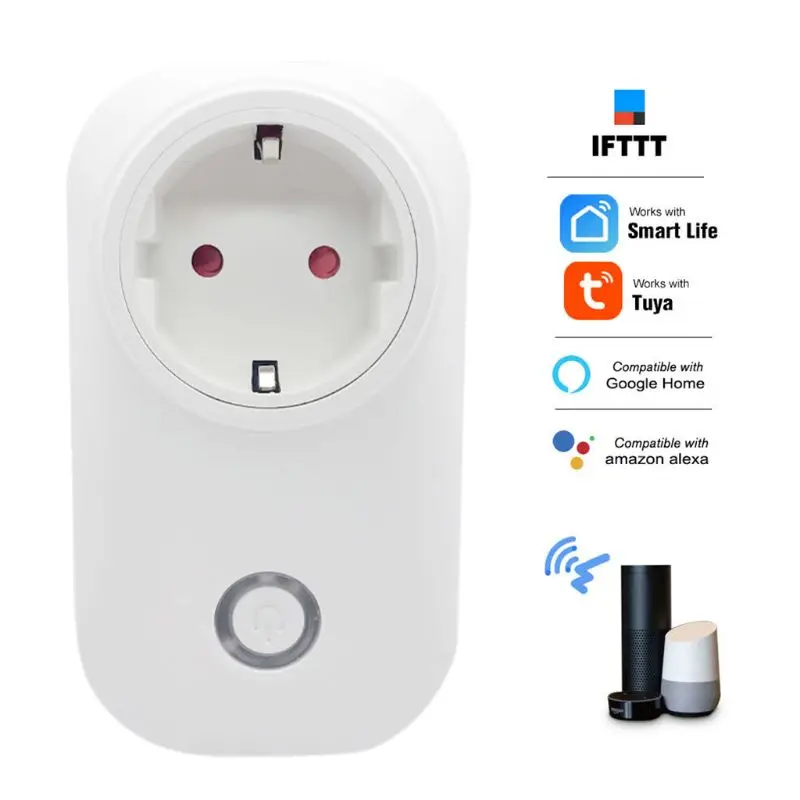 

EU WIFI Smart Power Plug Tuya APP Socket Timer Function For Google Home Alexa
