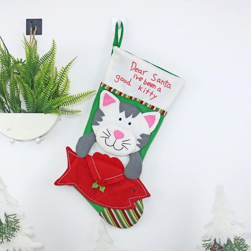 

1 Pcs Christmas Tree Decoration Cute Socks Gift Bag Xmas Pendant Hanging Ornaments For Kids Gift