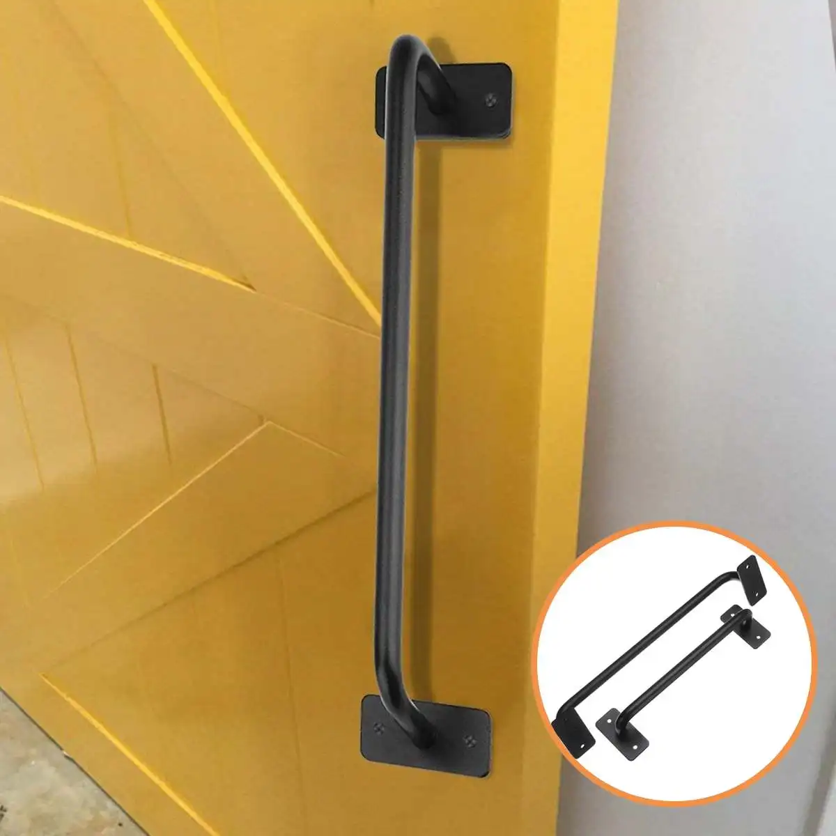 Barn Door Pull Handle Decorative Furniture Sliding Flush Door Handle Hardware Set Matte Black Handles For Interior Door Hardware