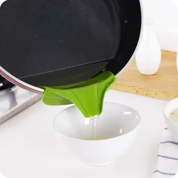 

5Pcs Silicone Deflector Funnel Water Soup Funnel Round Pot Edge Kitchen Gadgets Liquid Pouring Cooking Tool