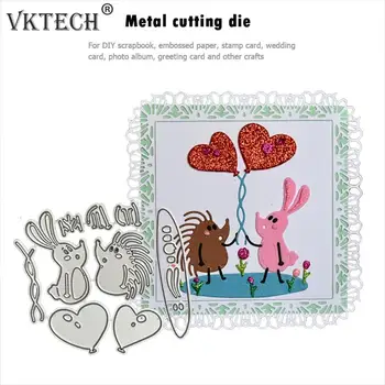 

Heart Hedgehog Metal Cutting Dies for DIY Scrapbooking Embossing Stencils Album Decorative Embossing Paper Card Crafts Die Cut